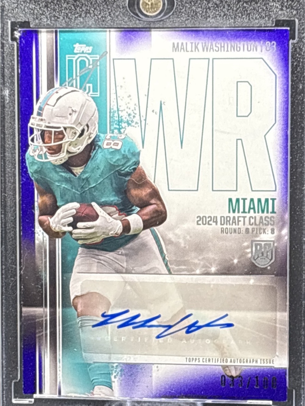 Topps Miami Malik Washington WR Rookie Autograph Card